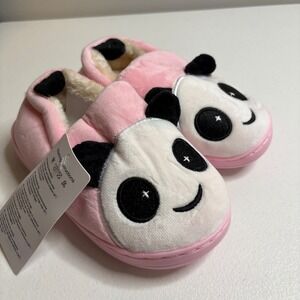 KVbabby Pink Panda Slippers Little Kid Size CN200 11-12 Cozy Plush Footwear